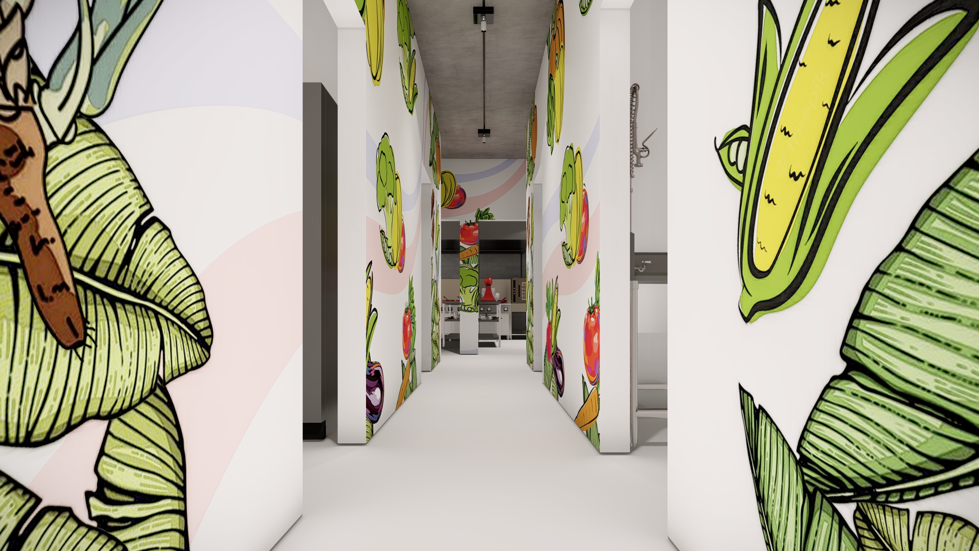 One Kitchen Hallway